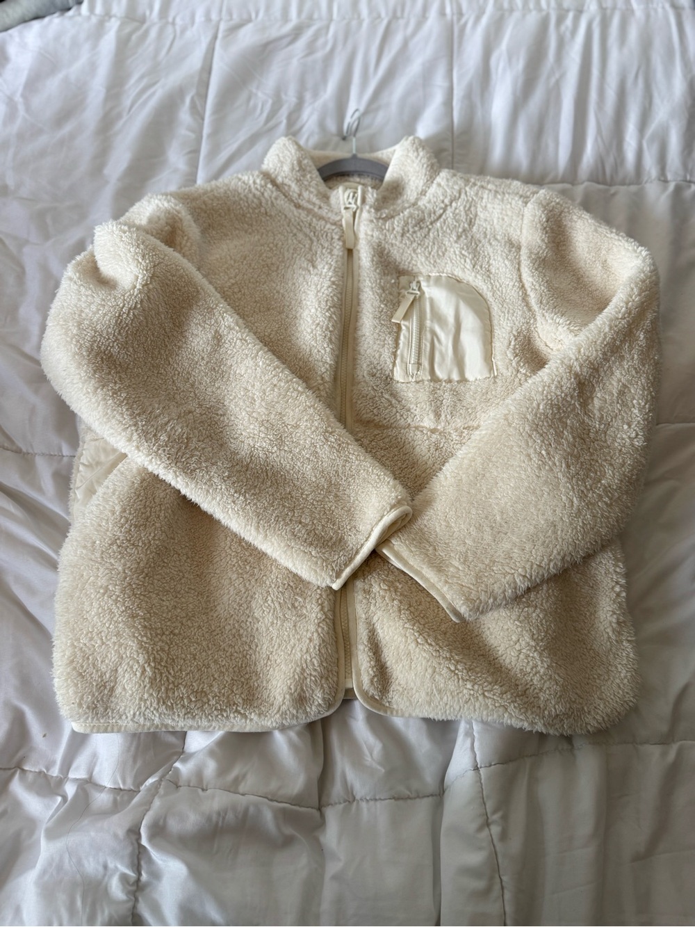 Womans Cream Sherpa Zip-Up Jacket sz 1xl